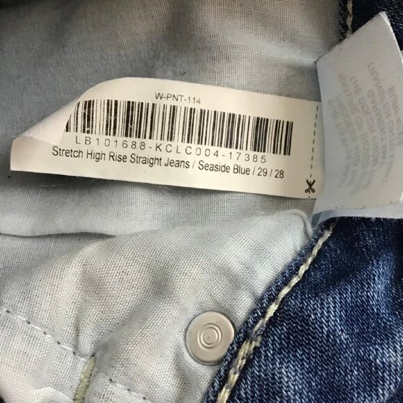 Quince Stretch High Rise Straight Jeans Women 29 Seaside Blue 28” Inseam EUC - Picture 4 of 8